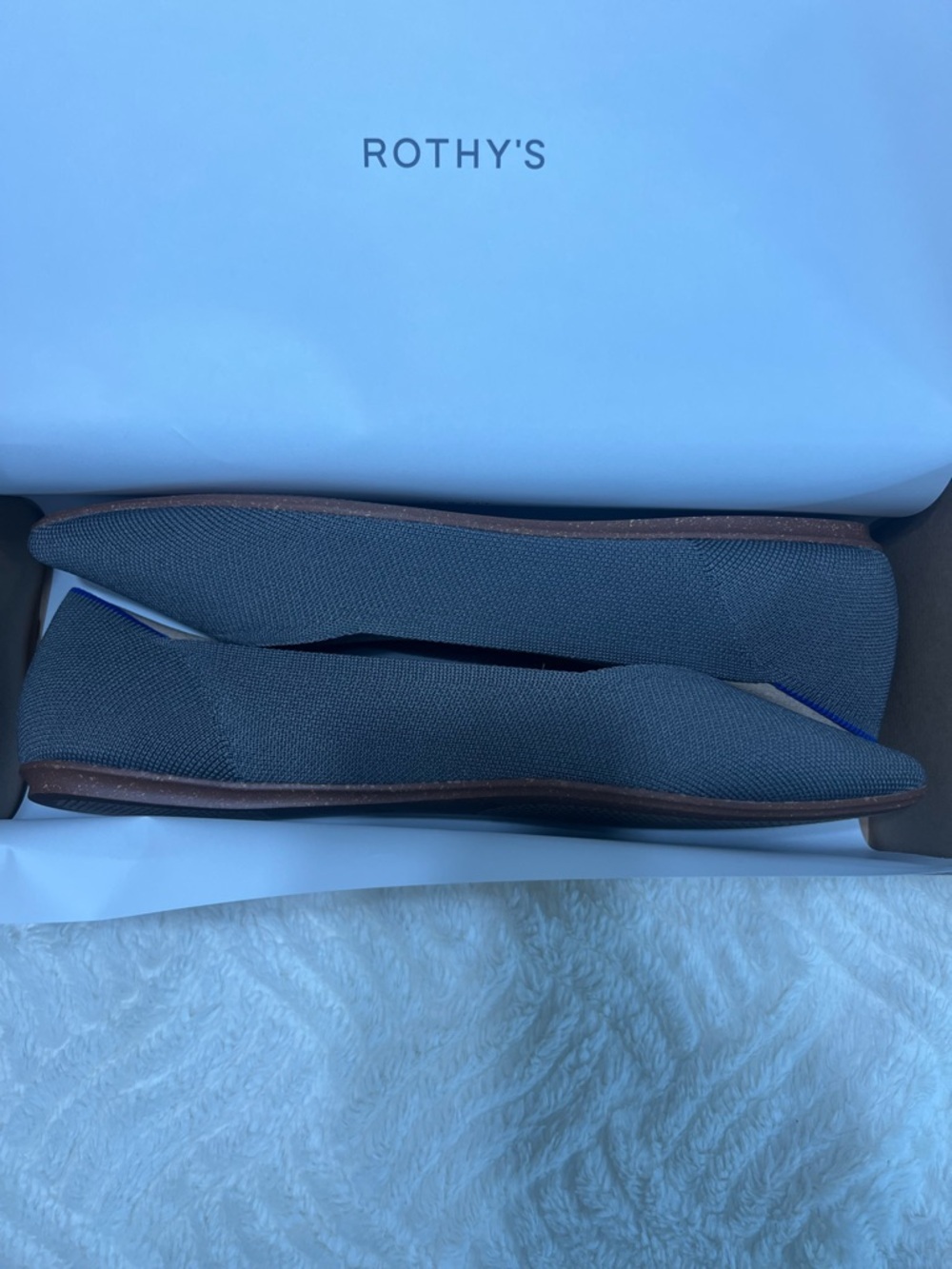 Rothy’s The Point Pebble Grey Flats NIB Size 12 - Picture 8 of 10